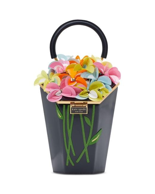 Kate Spade Flowers And Showers Embellished 3d Vase Leather Crossbody