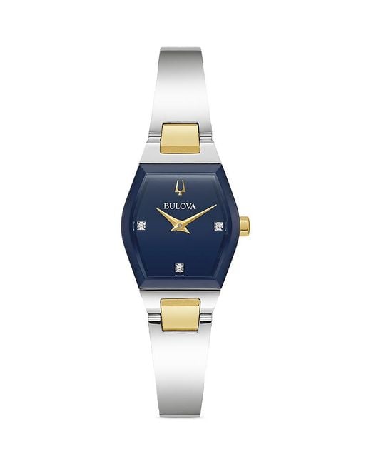 Bulova Blue Gemini Bangle Watch, 33Mm X 22.5Mm