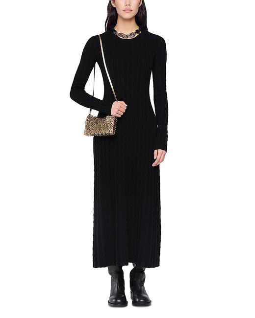 Rabanne Black Wool And Cashmere Long Dress