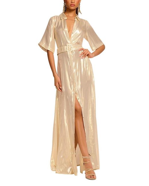 slim fit dress slacks Gold Lame Polly Dress – belle: a shop for girls main image 1