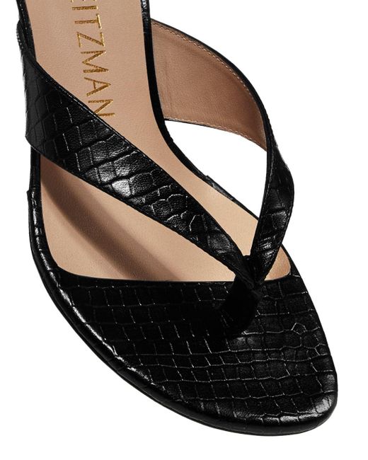 Stuart Weitzman Leather Women's Brigida 50 Slip On Thong Sandals in Black - Lyst