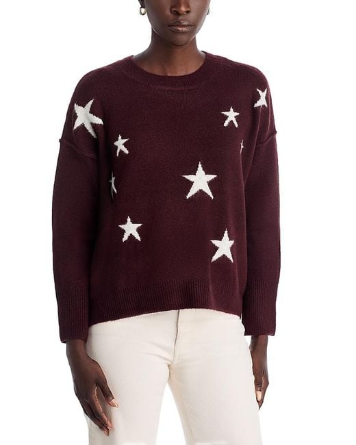 Vince Camuto Red Star Pattern Crewneck Sweater
