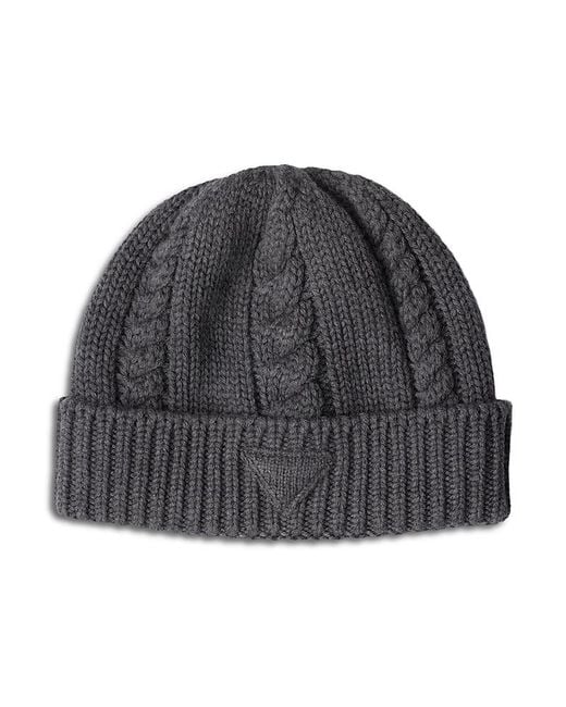 Prada Gray Wool Beanie