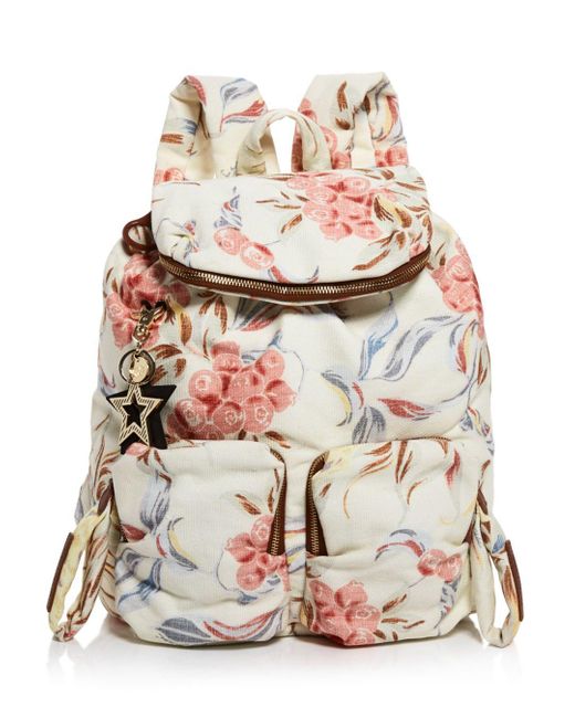 large denim backpack