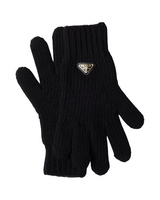 Prada Black Wool Gloves