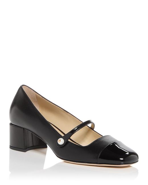 Jimmy Choo Black Elisa 45 Block Heel Mary Jane Pumps
