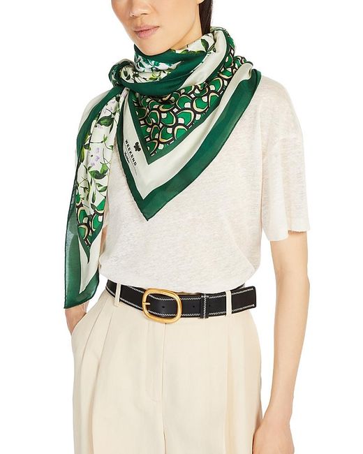 Weekend by Maxmara Green Sarong Circles Shawl