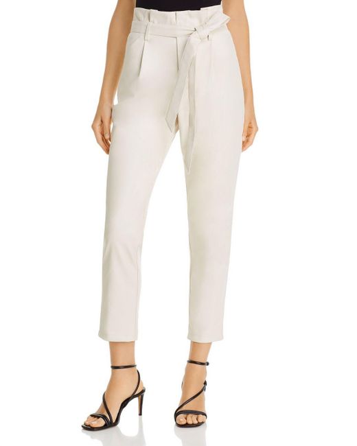 Lucy Paris Faux Leather Paperbag - Waist Pants in Ivory (Natural) | Lyst