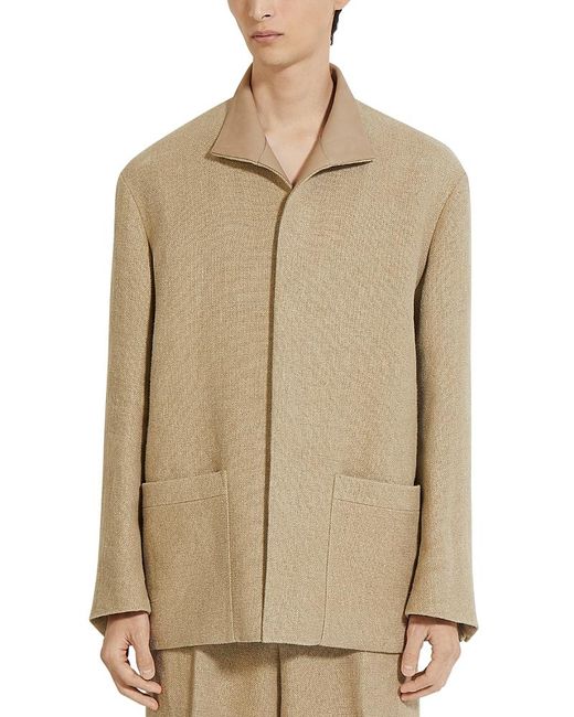 Zegna Natural Regular Fit Linen Chore Jacket for men