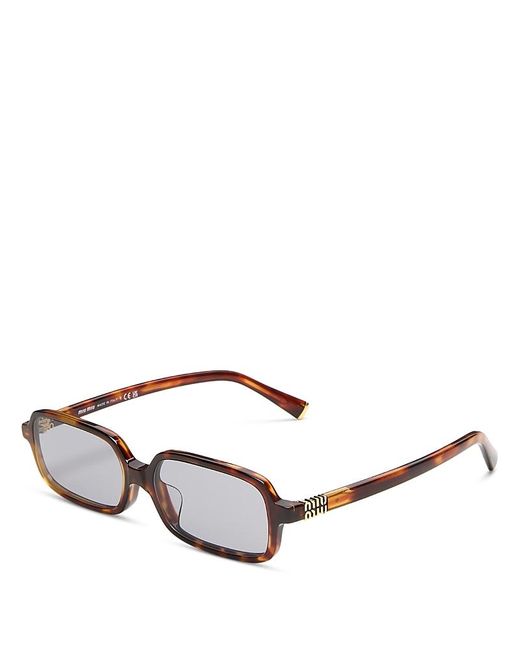 Miu Miu Metallic Regard Rectangle Sunglasses, 52Mm