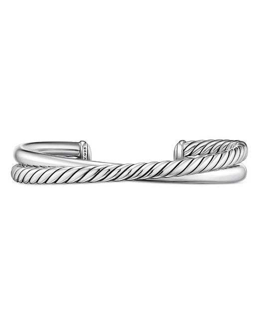 David Yurman White Crossover Two Row Cuff Bracelet