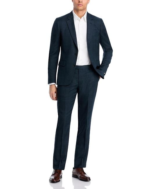 Paul Smith Black Tailored Fit Soho Tonal Plaid Suit for men