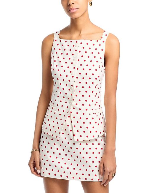 Wayf White Joan Button Front Top