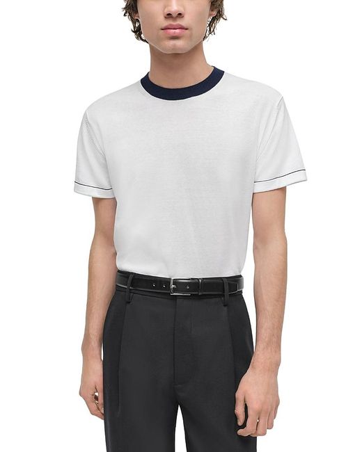 Jonathan Simkhai White Donavan Ringer Slim Fit Tee for men