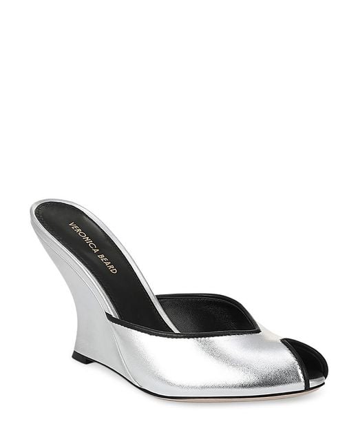 Veronica Beard White Mirabel Wedge Pumps
