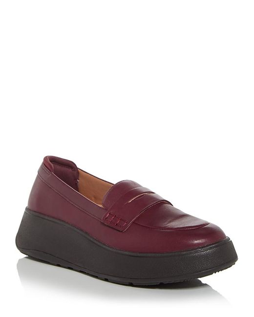 Fitflop Purple F-Mode Platform Penny Loafers