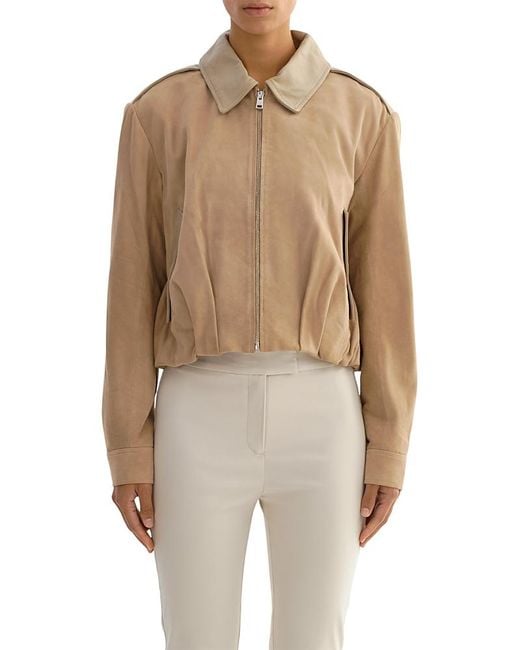 Lamarque Natural Robbie Suede Jacket