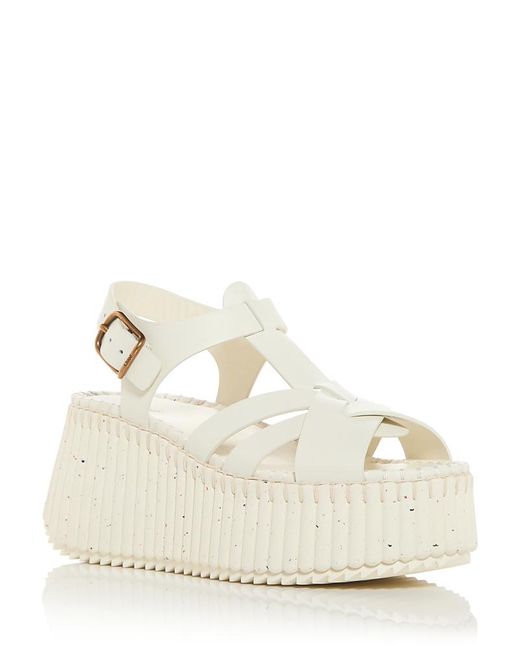 Chloé Natural Nama Wedge Sandals