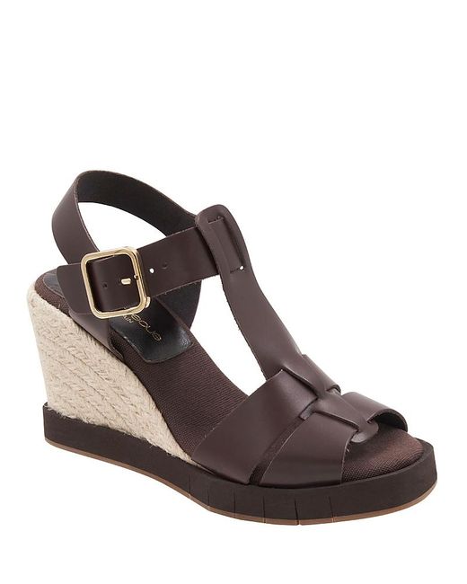 Andre Assous Brown Farami Sole Motion Wedge Sandals