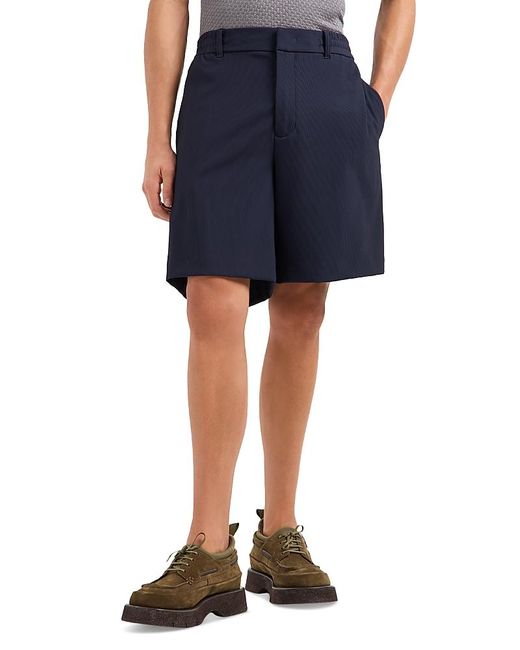 Emporio Armani Blue Regular Fit Stretch Bermuda Shorts for men