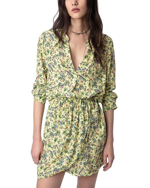 Zadig & Voltaire Rinka Floral Mini Dress in Green | Lyst