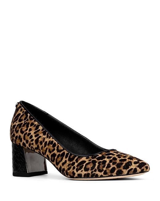 Donald J Pliner Black Suzette Leopard Print Calf Hair Pumps