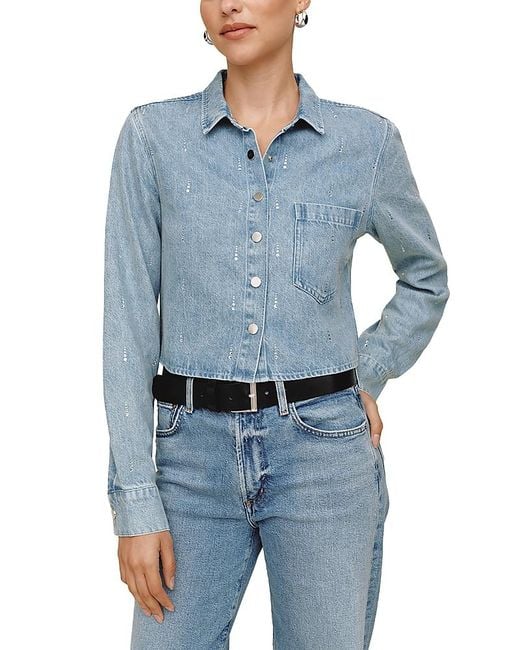 Bella Dahl Blue Cropped Shirt