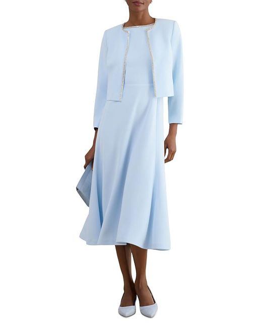 Hobbs Blue Beatrix Cropped Jacket