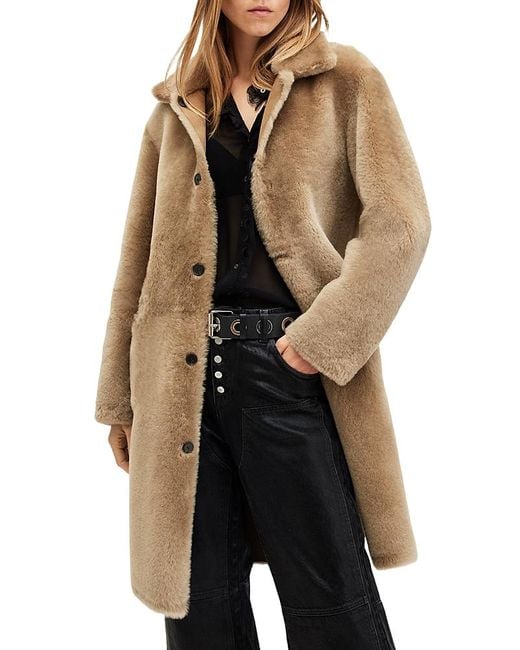 AllSaints Multicolor Serra Reversible Shearling Coat