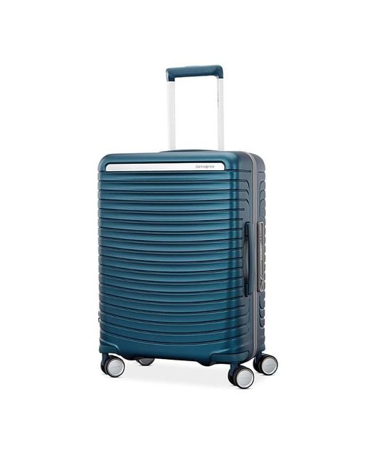 Samsonite Blue Framelock Max Carry On Spinner Suitcase
