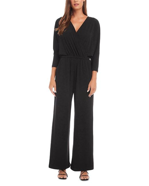 Karen Kane Black Crossover Neck Jumpsuit