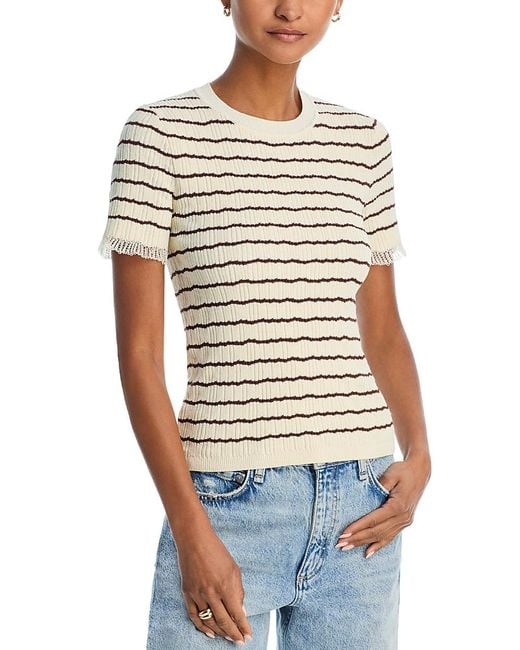 Rag & Bone White Chiara Striped Sweater