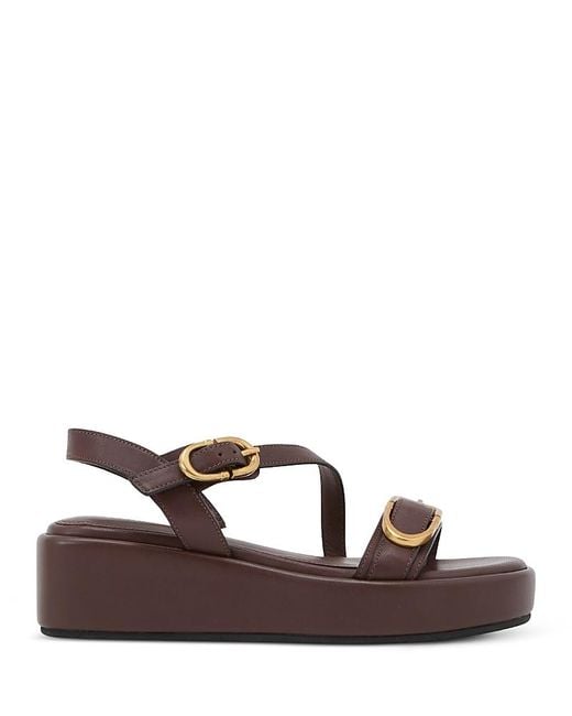 Reiss Brown Buckled Platform Sandals
