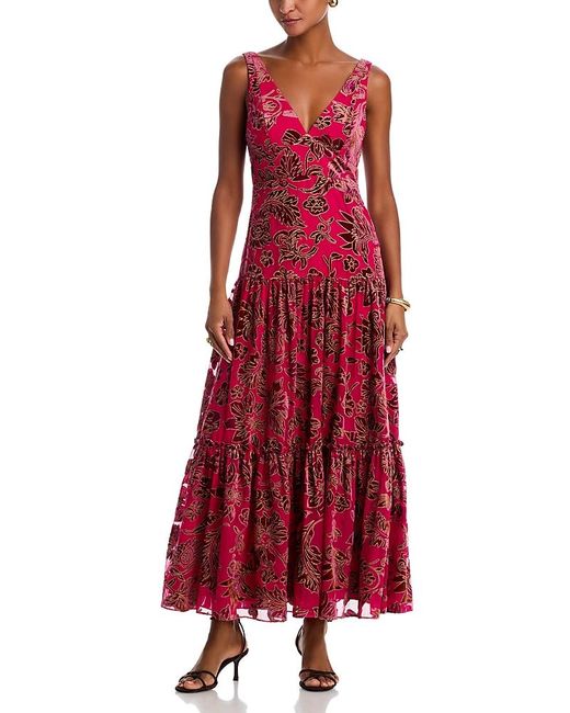 strapless open back dress Women's Dark Red Ankle Length Midi Cocktail Dress With Ruffled Sleeve   Lovez Aqua