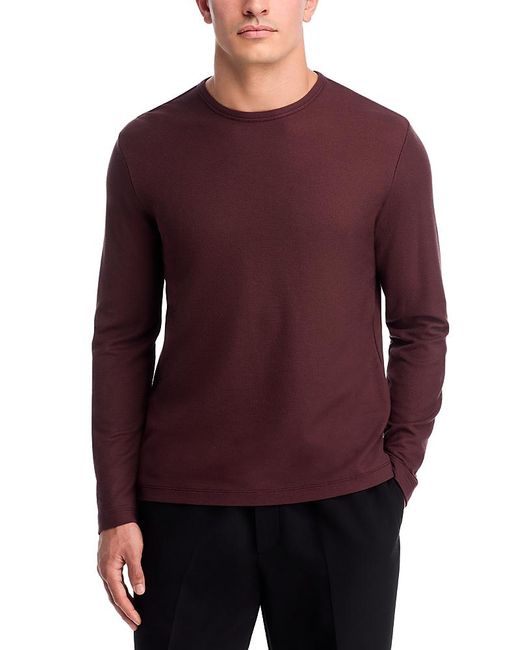 Vince Purple Pima Pique Long Sleeve Tee for men