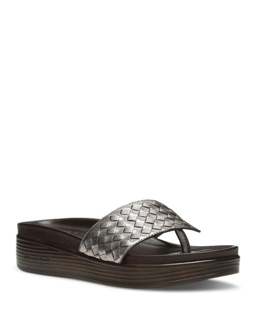 Donald J Pliner Woven Wedge Thong Sandals | Lyst