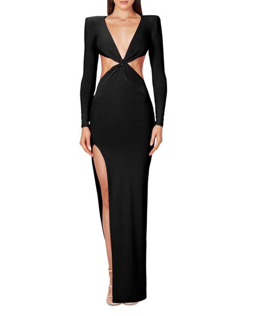 Nookie Synthetic Jewel Cutout Gown in Black | Lyst