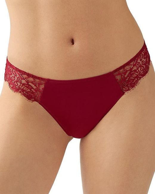 B.tempt'd Red B. Tempt'D By Wacoal It's On Lace Trim Thong
