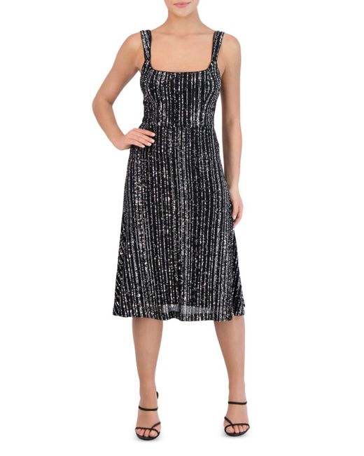 Laundry by Shelli Segal Sequin Midi Dress in Black Lyst
