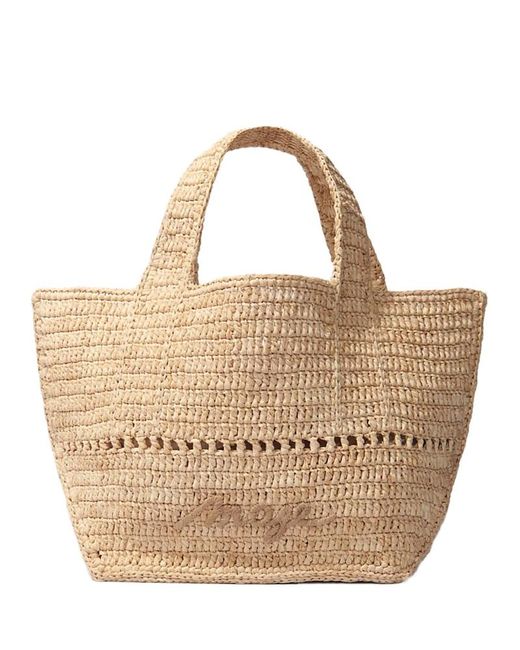 Maje Metallic Crocheted Raffia Mini Tote