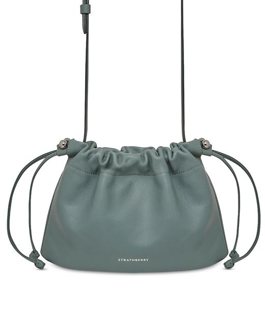 Strathberry Green Charlotte Drawstring Soft Nappa Crossbody