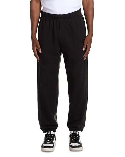 Versace Jeans Couture Black Mixed Media Joggers for men