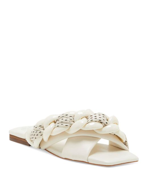 Vince Camuto Leather Azori Slide Sandals in White - Lyst