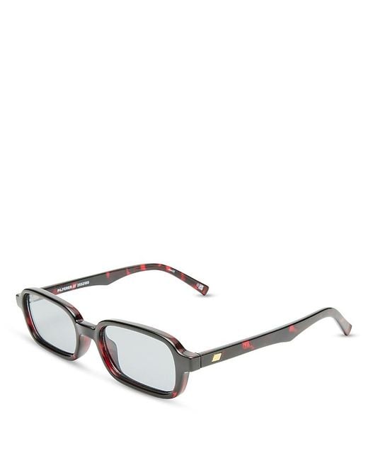 Le Specs Metallic Pilferer Rectangle Sunglasses, 53Mm