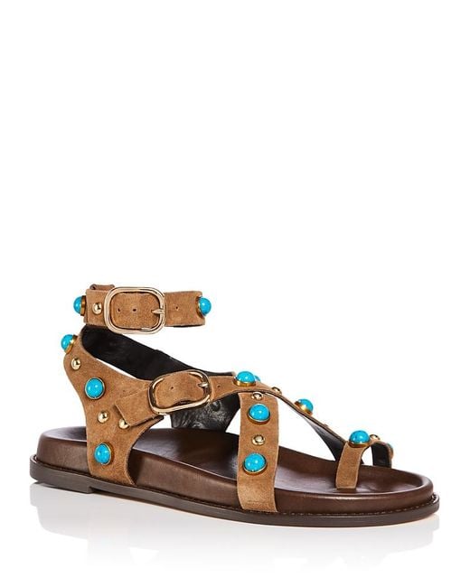 Aqua Brown X Ava Phillippe Jazzy Embellished Sandals
