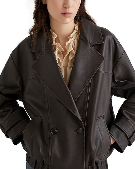 Marella Black Matras Leather Jacket