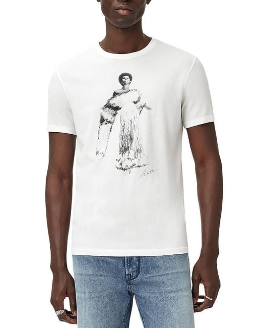 John Varvatos White Aretha Franklin Graphic Tee for men