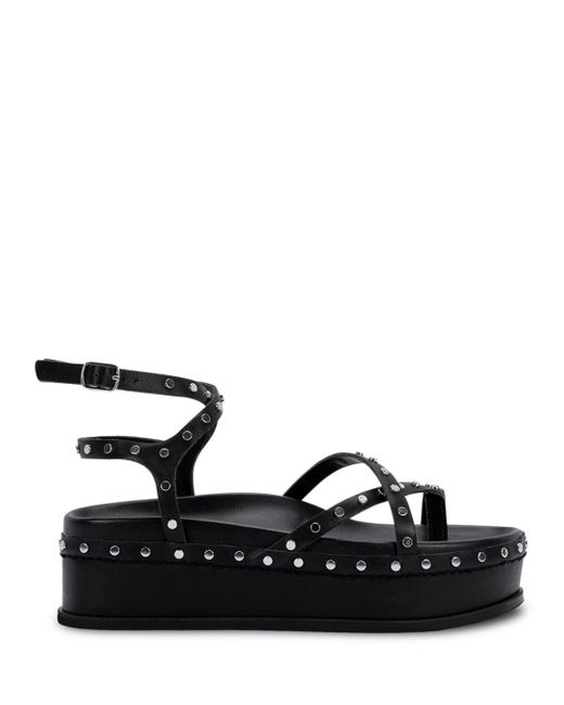 black studded platform sandals