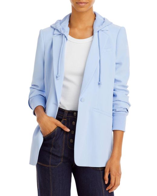 Cinq À Sept Synthetic Khloe Hooded Blazer in Blue | Lyst