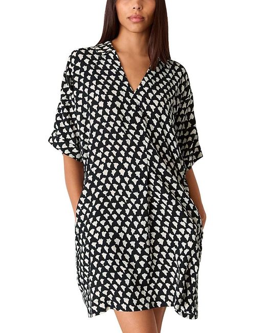 Whistles Black Triangle Relaxed Short Dress